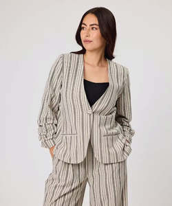 Duo Amber Stripe Blazer - Natural Stripe
