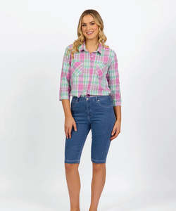 Shorts: Vassalli Denim Short 3/4 Zip fly 5804 Blue Hue