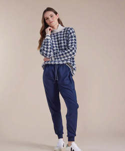 Marco Polo Relaxed  Contrast Jogger - French Navy