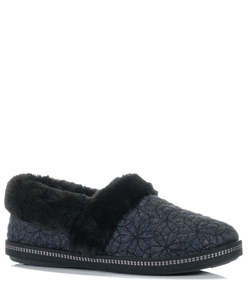 Slippers: Skechers Cozy Campfire Bright Blossom Slippers - Black/Black