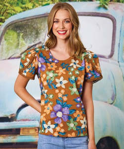 Classified: Classified Crossover Sleeve Tunic - Cinnamon