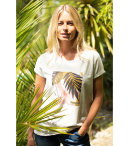 Products: Abstract palms tee - Tops : Gaby's Warkworth - BRAKEBURN H23