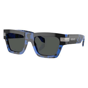 Versace VE4464 545887 Sunglasses - Havana Blue Frame, Dark Grey Lens