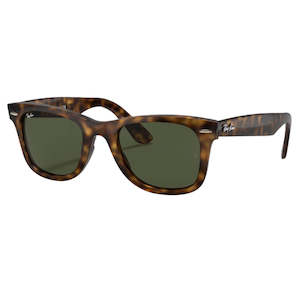 Mens Sunglasses: Ray-Ban Wayfarer RB4340 710 - Light Havana Frame, Green Lens