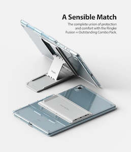 Galaxy Tab S6 Lite Fusion Combo with Stand Clear (Light Gray) Case By Ringke