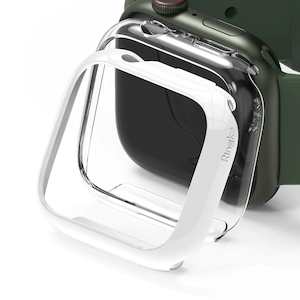 Apple Watch Series 9/8/7 (45mm) Slim Clear and White Case By Ringke