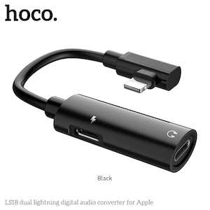 Other Accessories: HOCO LS18 Dual Lightning Digital Audio Converter Black