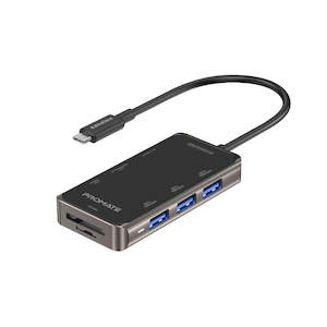 Mobile Phone Usb Cables: PROMATE 8-in-1 USB Multi-Port Hub with USB-C Connector