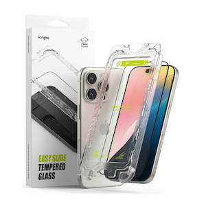 Mobile Phone Screen Protectors: iPhone 16 Pro Screen Protector Easy Slide Tempered Glass 2 Pack
