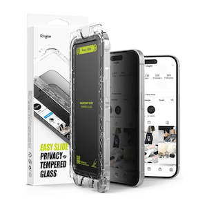 Mobile Phone Screen Protectors: iPhone 16 Pro Max Screen Protector Easy Slide Privacy Tempered Glass 2 Pack