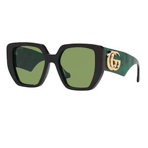 Gucci GG0956S 001 Women’s Sunglasses - Black Frame, Green Lenses