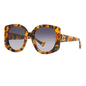 Gucci GG1257S 004 Women’s Sunglasses - Havana Frame, Blue Lenses