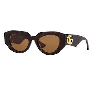 Gucci GG1421S 002 Women’s Sunglasses - Havana Frame, Brown Lenses