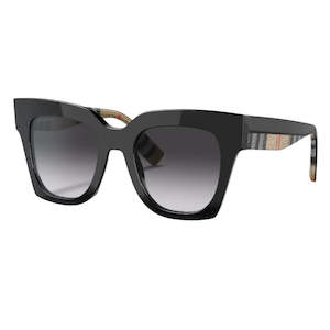 Burberry Sunglasses: Burberry Kitty BE4364 39428G Women’s Sunglasses - Black Square Frame, Grey Gradient Lenses