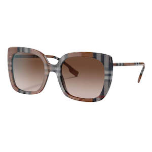 Burberry Caroll BE4323 400513 Women’s Sunglasses - Brown Check Square Frame, G&hellip;
