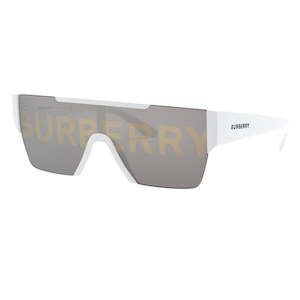Burberry BE4291 3007/H Men’s Sunglasses - White Rectangular Frame, Grey Lenses
