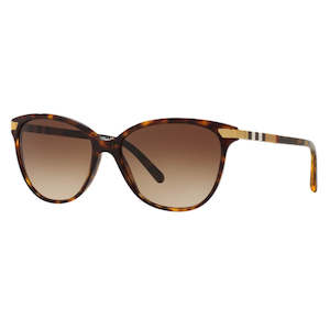 Burberry BE4216 300213 Women’s Sunglasses - Dark Havana Cat Eye, Brown Gradient Lenses