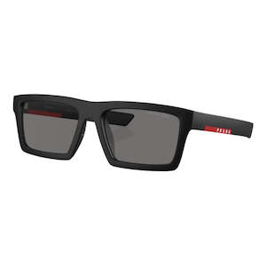 Prada Sunglasses: Prada Linea Rossa PS 02ZSU 1BO02G 58 - Matte Black Frame Dark Grey Polarized