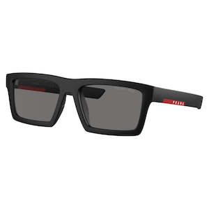 Prada Linea Rossa PS 02ZSU 1BO02G 55 - Matte Black Frame Dark Grey Polarized