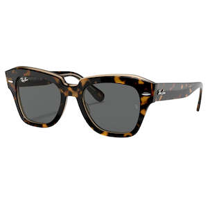 Ray-Ban State Street RB2186 1292B1 52 Havana Transparent Brown Frame, Dark Grey Lens