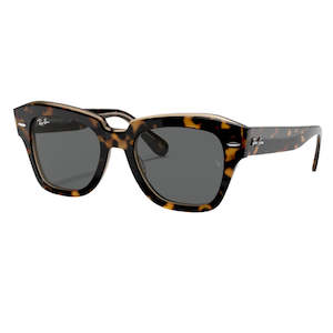 Ray-Ban State Street RB2186 1292B1 49 Havana Transparent Brown Frame, Dark Grey Lens