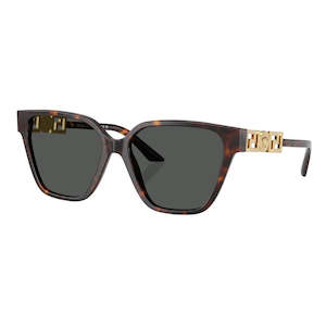 Versace VE4471B 108/87 Sunglasses - Havana Frame, Dark Grey Lens