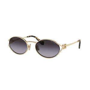 Miu Miu Sunglasses: Miu Miu MU 52YS ZVN5D1 Women’s Sunglasses – Pale Gold, Grey Gradient Lenses