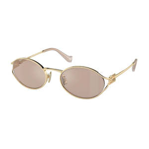 Miu Miu MU 52YS ZVN20F Women’s Sunglasses – Pale Gold, Pink Gold Lenses