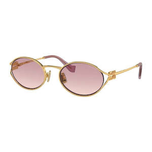 Miu Miu MU 52YS 5AK06S Women’s Sunglasses – Gold, Brown Gradient Violet Lenses