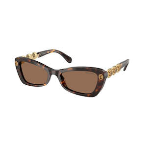 Swarovski Sunglases: Swarovski SK6033 100273 Women’s Sunglasses – Havana, Dark Brown Lenses