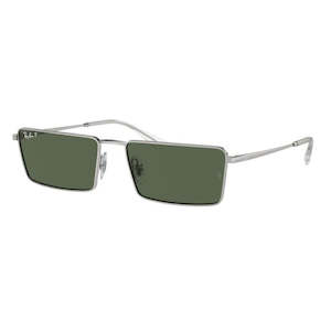 Ray-Ban Emy RB3741 003/9A - Silver Frame, Dark Green Polarized Lens