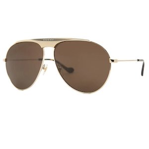 Gucci Mens Sunglasses: Gucci GG0908S 001 65 Gold Brown