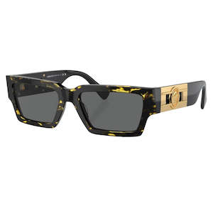 Versace VE4459 542887 Sunglasses - Havana Frame, Dark Grey Lens