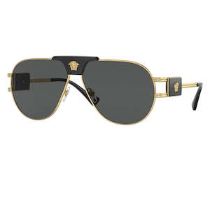 Versace VE2252 Gold with Dark Grey Medusa's Pilot Shape Sunglasses