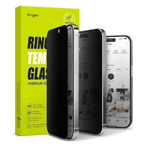 Ringke Iphone 15 Series Cases Accessories: iPhone 15 Pro Privacy Tempered Glass With Installation Jig