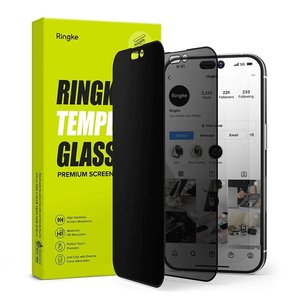 Mobile Phone Screen Protectors: iPhone 14 Pro Privacy Glass Protector With Installation By Ringke