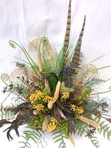 Dried Flower Arrangement: Native and Gold Dried Arrangement