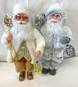 Christmas Decor: Gold and Silver Santa's