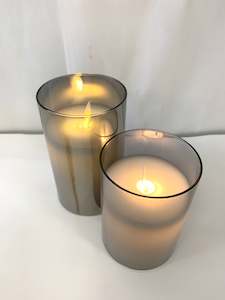 Christmas Decor: Battery Powered Candle (Grey)
