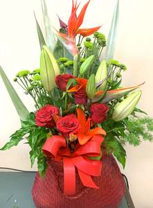 Graduation Flowers: Red Kete Bag of Florals
