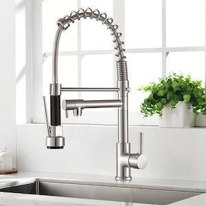 Kitchen Mixers: Round Pull out Kitchen Mixer with Swivel Spout