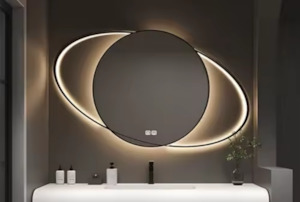 Mirror: Saturn and Eclipses LED Mirror with Demister, Light Selection and Dimmer