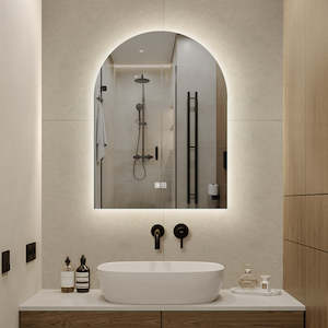 Mirror: Arch Backlit LED Mirror with Demister, Three Light Selection and Dimmable Control