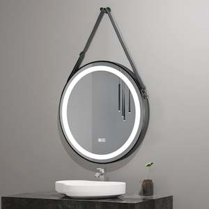 Strap Framed LED Mirror with Defogger, Light Selection and Dimmer