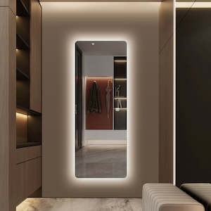 Mirror: Dressing LED Mirror: Backlit Dimmable with Three Color Selection, Light Bulb Mirror