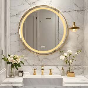 Round Led Mirrors: Framed Round LED Mirror with Demister, Three Light Selection and Dimmable Control