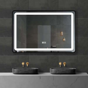 Rectangle Led Mirrors: Framed Rectangle LED Mirror with Demister, Three Light Selection and Dimmable Control