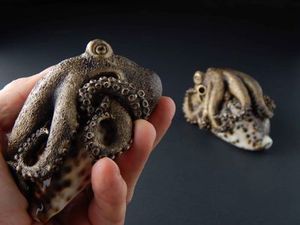 Ken Auton: Ken Auton Bronze 'Tiny Octopus' sculpture