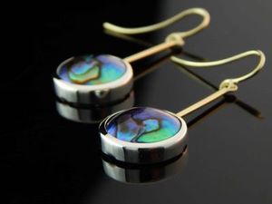 Katerina: Blue Pearl earrings 366