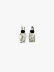 Rectangle Black Granite Earrings